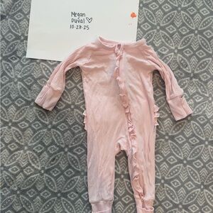 Little Sleepies Pink Ruffled Zippy